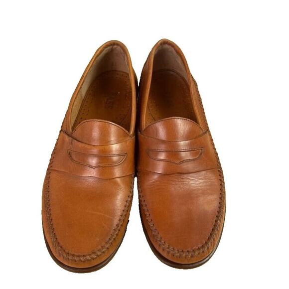 Bass Shoe Mens 9 M Tan Brown Reiss British Leather Moc Toe Penny Loafer Slip On main image 11